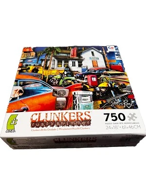 Ceaco 750 Piezas Puzzle Clunkers Hot Rod Bicicleta Café Sellado Oxidado Brillo Coche Foto 1 de 4