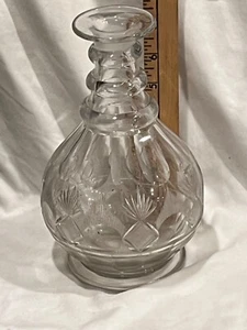 c.1820 Pittsburgh or English cut glass blown 3 ring decanter ornate - Picture 1 of 3