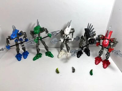 LEGO Bionicle LOT: Turahk 8592 + Vorahk 8591 + Lerahk 8589 + Kurahk 8588 + 8590 - Image 1 of 4
