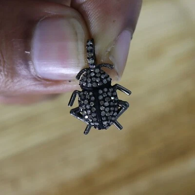 Natural pave Diamond Sterling Silver Cockroach pendent Charms Gift Item jewelry - Image 1 of 4