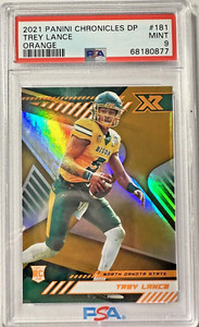 2021 Panini Chronicles Draft Picks Trey Lance RC #181 XR Orange PSA 9