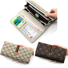 Luxury Leather Clutch Wallets for Women Credit Card Organizer Phone Holder Purse