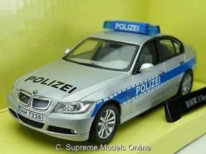 BMW SERIE 3 COCHE POLICÍA POLICÍA ESCALA 1/43 GRIS INTERIOR EMBALAJE EDICIÓN K8967Q~#~ - Imagen 1 de 5