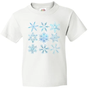 Inktastic Winter Snowflakes Youth T-Shirt Snow Different Snowing Pretty Holiday - Picture 1 of 10