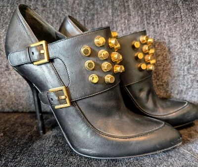 Sexy botines al tobillo TOM dorados con tachuelas de 4" para mujer Gucci talla 38 7,5 Foto 1 de 4