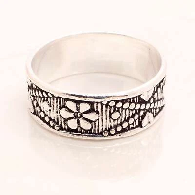 925 Placcato Argento Handmade Design Gioielli Regalo per Lei Anelli Misura 9.75 - Immagine 1 di 3