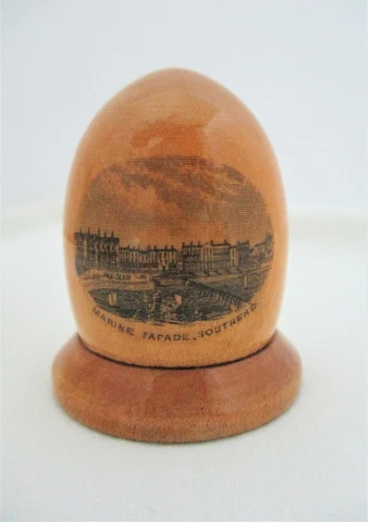 antique, MAUCHLINE, Sewing, THIMBLE holder, THIMBLE,"MARINE PARADE SOUTHEND" Cover