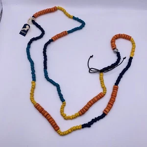 Bujibaja Beaded Necklace Multicolor Tribal Boho Handmade Long Strand Jewelry NWT - Picture 1 of 3