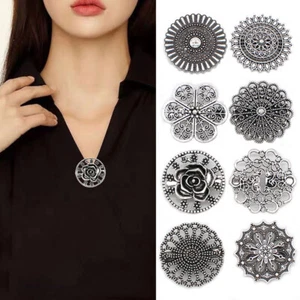 Women Retro Cardigan/Sweater/Shawl Clip Fastener Cloak Clasp Buckle Pins Decor - Picture 1 of 18