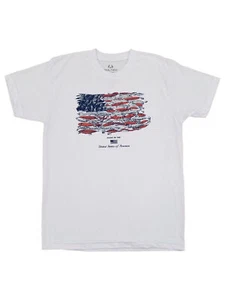 Realtree Herren weiß Angeln Köder US Flagge Kurzarm Performance T-Shirt - Bild 1 von 1