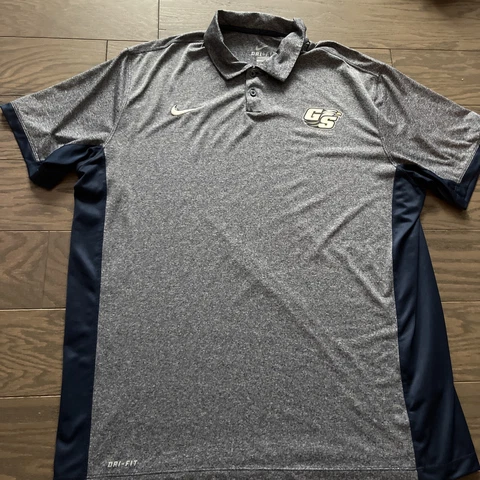 Nike Georgia Southern Eagles Polo Shirt Mens X-Large XL Blue Solid Football Logo Cover