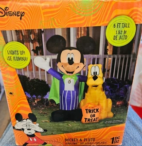 Gemmy 5ft Tall Disney's Mickey Mouse & Pluto Halloween Inflatable - Picture 1 of 2