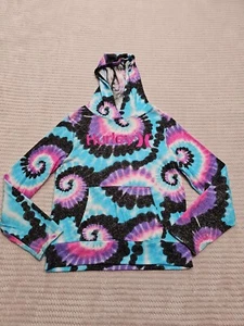 Hurley Shirt Girls Large 12/13 Years Hooded Tye Dye Sparkles - Picture 1 of 6