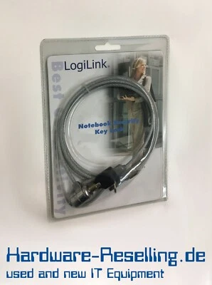 LogiLink Notebook Antifurto 1,5m con Castello Argento & 2 Chiave - Immagine 1 di 3