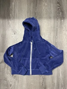 Girl's Ever After Blue Terry Fabric Full Zip Hooded Jacket- Size 8- Pre-owned - Picture 1 of 3