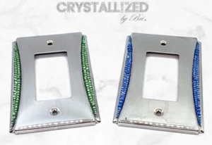 Bling Switch Plate AUSTRIAN CRYSTALS Single Rocker Cover Brainerd Upton Chrome - Bild 1 von 10