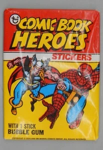 1974 Topps MARVEL COMIC BOOK HEROES trading card WAX PACK Spiderman SEALED !!! - Picture 1 of 10