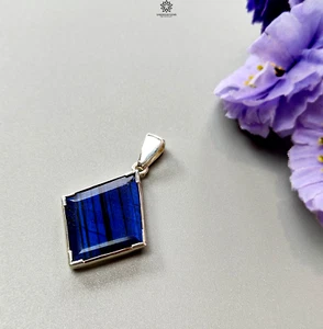 Juego de colgantes de plata 925 marquesa con piedras preciosas de labradorita azul de 6,11 gms 1,75" - Imagen 1 de 12
