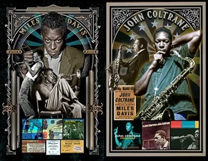 TWO Miles & Coltrane 11x17" TRIBUTE Posters - Vivid Colors - Picture 1 of 8