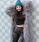 Long Outwear Winter Warm Jacket Parka Womens Mongolian Faux Fur Sheep Lamb Coat