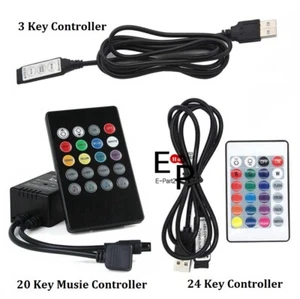 4 Pin USB RGB LED Light  Music Sound Controller For 3528 5050 1M 3Key 24Key - Picture 1 of 16