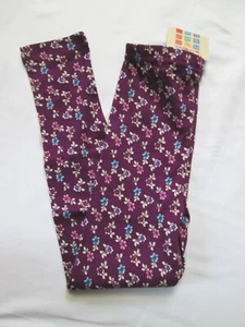 NEW Gymboree VTG XL 5-6 Autumn Florals 1998 Purple Print Pattern Cotton Legging - Picture 1 of 5