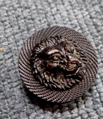 Vintage Antique Picture Button LION HEAD - Image 1 of 4