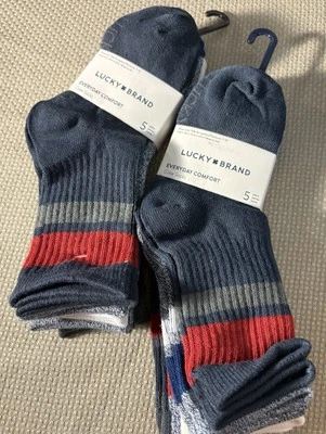 Nuevo calcetín deportivo Lucky Brand para niños pequeños talla 7-10 10 pares rojo blanco azul Foto 1 de 4
