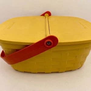Fisher Price Picnic Basket NO FOOD, Vintage Good Condition, Yellow Red 1988 - Bild 1 von 7