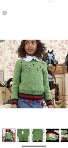 NWT Gucci Girls Pink Wool Green GG & Hearts Print Sweater Jumper Size 8 - Picture 1 of 4