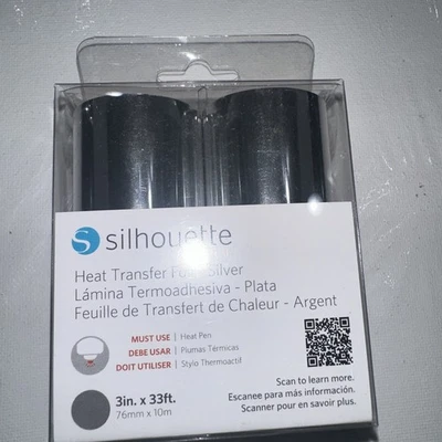 Lámina de transferencia de calor Silhouette - PLATA -3" x 33' #230805 "envío gratuito Foto 1 de 2