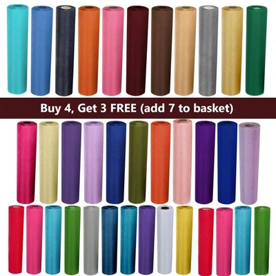 TRIMMING SHOP 25 m x 29 cm Organza Rolle Stoff Hochzeit Party Deko Stuhl Schärpe Schleifen Tischläufer