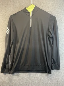 Adidas Camicia Uomo Taglia 2XL XXL Nero Quarto Zip Pullover Manica Lunga - Foto 1 di 6