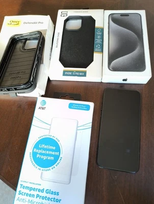 Apple iPhone 15 Pro Max - 512 GB - $155 In Acces.  2mos Old Owe Payments Mint - Image 1 of 4