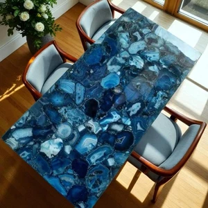 Mesa de ágata azul de 18" x 12" / Piedras naturales de ágata de losa / Encimera - Imagen 1 de 7