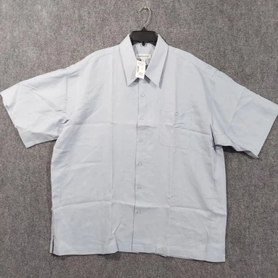 Joseph & Feiss Shirt Mens 2XL Light Blue Linen Short Sleeve Button Up Pocket - Image 1 of 4