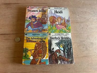 Moby Books Illustrated Classic Editions Treasure Island Heidi Sherlock Holmes +1 - Image 1 of 4