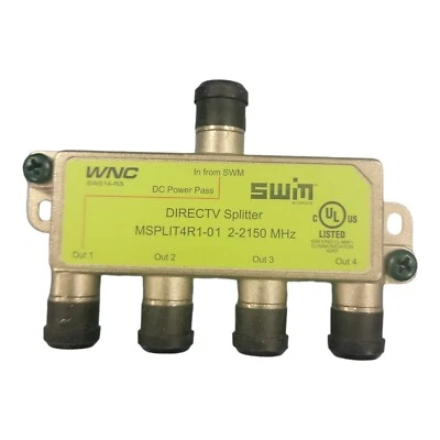 DirecTV MSPLIT4R1-01 4-way WNC SWIM Splitter DTV Direct 4 Way SWS14-R3 NEW - Image 1 of 4