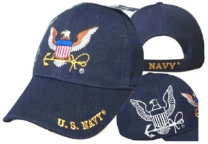 Sombrero de la Marina de los Estados Unidos Militar Logotipo de la Marina Bordado Oficial Licencia Sombra Gorra - Imagen 1 de 1