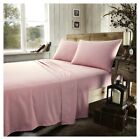 Flannelette SHEET SET Brushed Cotton Includes Fitted & Flat Sheets & Pillow Case