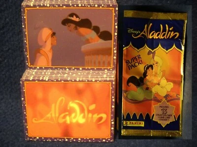 Juego de tarjetas coleccionables y envoltorio Panini Walt Disney’s Aladdin Movie Base 1991. Foto 1 de 4