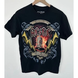 ACDC T-Shirt Unisex Medium Black Graphic Band Tee Hells Bells Rock N Roll - Picture 1 of 6