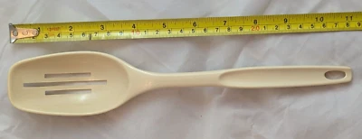 Vintage Foley Almond Slotted Serving Spoon Plastic Nylon 11" Kitchen Utensil - Image 1 of 4