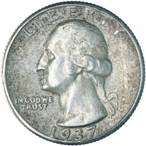 1937 (P) Washington Quarter 90% Silver Extra Fine XF See Pics A547 Cover