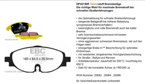 EBC Yellowstuff Bremsbeläge Vorderachse DP42150R ( EBC118745 ) VW Golf 7 GTI 2.0 - Bild 1 von 3