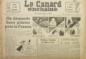 JOURNAL ANNIVERSAIRE LE CANARD ENCHAÎNÉ ACTUALITÉ SATIRIQUE DU 12 SEPTEMBRE 1956 - Picture 1 of 3