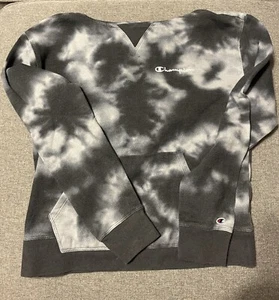 Champion Hoodie Women’s XS Grey Gray Tie Die Sweatshirt - Picture 1 of 3