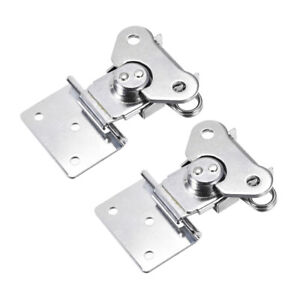 2.24-inch Iron Spring Loaded Butterfly Twist Latch Large Keeper - 2 Pcs (Silver)