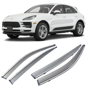 Car Window Visor Vent Deflector Sun/Rain/Fog Guards for Porsche Macan 2015-2023 - Picture 1 of 8