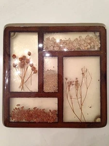 Vintage Hot Pan Halter | Untersetzer | Versiegelt Trockenblumen & Körner | Brauntöne | Natur - Bild 1 von 10